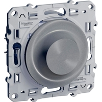 Светорегулятор поворотно-нажимной Schneider Electric ODACE, 40-600 Вт, алюминий