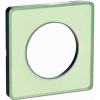 Рамка 1 пост Schneider Electric ODACE, зеленый лед/алюминий