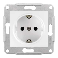 Розетка Schneider Electric SEDNA, скрытый монтаж, с заземлением, винтовые клеммы, белый