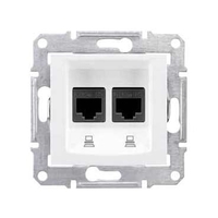 Розетка 2xRJ45 Cat.5 (UTP) Schneider Electric SEDNA, белый