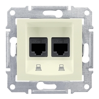 Розетка 2xRJ45 Cat.5 (UTP) Schneider Electric SEDNA, бежевый