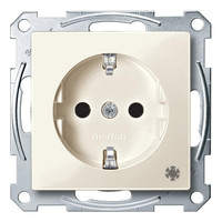 Розетка Schneider Electric MERTEN SYSTEM M, скрытый монтаж, с заземлением, со шторками, бежевый