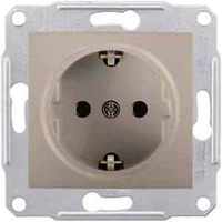 Розетка Schneider Electric SEDNA, скрытый монтаж, с заземлением, винтовые клеммы, титан