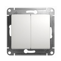 Переключатель 2-клавишный Schneider Electric GLOSSA, скрытый монтаж, молочный
