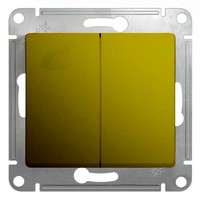 Переключатель 2-клавишный Schneider Electric GLOSSA, скрытый монтаж, фисташковый