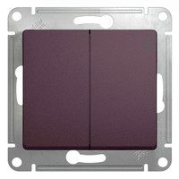 Переключатель 2-клавишный Schneider Electric GLOSSA, скрытый монтаж, сиреневый туман