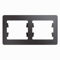 Рамка 2 поста Schneider Electric GLOSSA, горизонтальная, графит