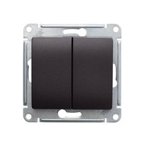 Переключатель 2-клавишный Schneider Electric GLOSSA, скрытый монтаж, платина