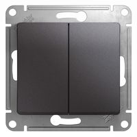 Выключатель 2-клавишный Schneider Electric GLOSSA, скрытый монтаж, графит