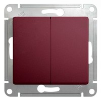 Выключатель 2-клавишный Schneider Electric GLOSSA, скрытый монтаж, баклажановый