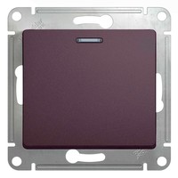 Переключатель 1-клавишный Schneider Electric GLOSSA, с подсветкой, скрытый монтаж, сиреневый туман