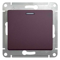 Выключатель 1-клавишный Schneider Electric GLOSSA, с подсветкой, скрытый монтаж, сиреневый туман