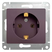 Розетка Schneider Electric GLOSSA, скрытый монтаж, с заземлением, сиреневый туман