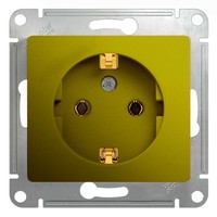 Розетка Schneider Electric GLOSSA, скрытый монтаж, с заземлением, фисташковый