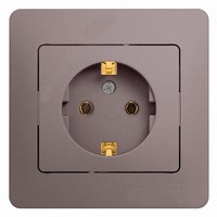 Розетка Schneider Electric GLOSSA, скрытый монтаж, с заземлением, платина