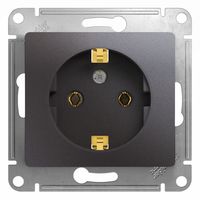 Розетка Schneider Electric GLOSSA, скрытый монтаж, с заземлением, графит