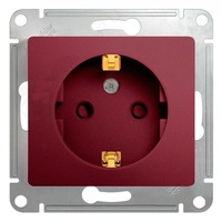 Розетка Schneider Electric GLOSSA, скрытый монтаж, с заземлением, со шторками, баклажановый