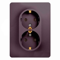 Розетка двухместная Schneider Electric GLOSSA, скрытый монтаж, с заземлением, сиреневый туман