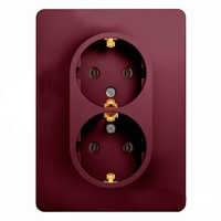 Розетка двухместная Schneider Electric GLOSSA, скрытый монтаж, с заземлением, баклажановый