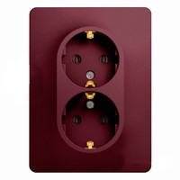 Розетка двухместная Schneider Electric GLOSSA, скрытый монтаж, с заземлением, со шторками, баклажановый
