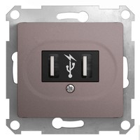Розетка 2xUSB Schneider Electric GLOSSA, платина