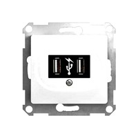 Розетка 2xUSB Schneider Electric GLOSSA, молочный