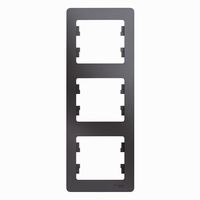 Рамка 3 поста Schneider Electric GLOSSA, вертикальная, графит