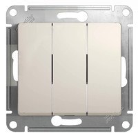 Выключатель 3-клавишный Schneider Electric GLOSSA, скрытый монтаж, молочный