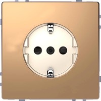Розетка Schneider Electric MERTEN D-LIFE, скрытый монтаж, с заземлением, со шторками, шампань