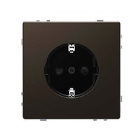 Розетка Schneider Electric MERTEN D-LIFE, скрытый монтаж, с заземлением, со шторками, мокко
