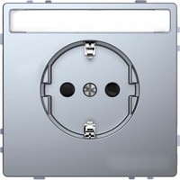 Розетка Schneider Electric MERTEN D-LIFE, скрытый монтаж, с заземлением, нержавеющая сталь