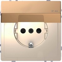 Розетка Schneider Electric MERTEN D-LIFE, скрытый монтаж, с заземлением, с крышкой, шампань