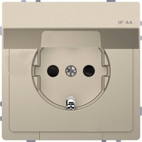Розетка Schneider Electric MERTEN D-LIFE, скрытый монтаж, с заземлением, с крышкой, песочный