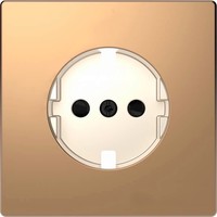 Накладка на розетку Schneider Electric MERTEN D-LIFE, с заземлением, со шторками, шампань