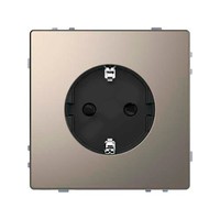 Розетка Schneider Electric MERTEN D-LIFE, скрытый монтаж, с заземлением, со шторками, никель