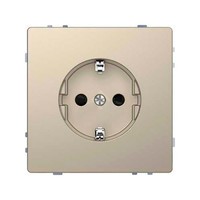 Розетка Schneider Electric MERTEN D-LIFE, скрытый монтаж, с заземлением, со шторками, песочный