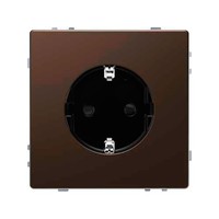 Розетка Schneider Electric MERTEN D-LIFE, скрытый монтаж, с заземлением, со шторками, мокко