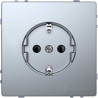 Розетка Schneider Electric MERTEN D-LIFE, скрытый монтаж, с заземлением, нержавеющая сталь