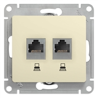 Розетка 2xRJ45 Cat.5 Schneider Electric GLOSSA, молочный