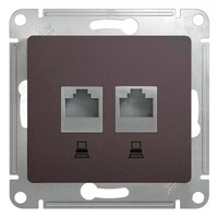 Розетка 2xRJ45 Cat.5 Schneider Electric GLOSSA, графит