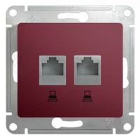 Розетка 2xRJ45 Cat.5 Schneider Electric GLOSSA, баклажановый