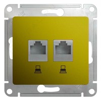 Розетка 2xRJ45 Cat.5 Schneider Electric GLOSSA, фисташковый