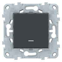 Выключатель 1-клавишный Schneider Electric UNICA NEW, с подсветкой, скрытый монтаж, антрацит