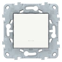 Выключатель 1-клавишный Schneider Electric UNICA NEW, с подсветкой, скрытый монтаж, белый
