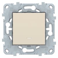Выключатель 1-клавишный Schneider Electric UNICA NEW, с подсветкой, скрытый монтаж, бежевый