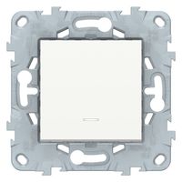 Переключатель 1-клавишный Schneider Electric UNICA NEW, с подсветкой, скрытый монтаж, белый