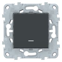 Переключатель 1-клавишный Schneider Electric UNICA NEW, с подсветкой, скрытый монтаж, антрацит