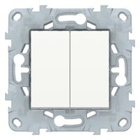 Переключатель 2-клавишный Schneider Electric UNICA NEW, скрытый монтаж, белый