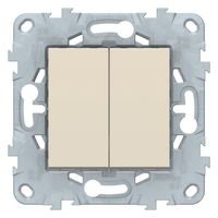 Переключатель 2-клавишный Schneider Electric UNICA NEW, скрытый монтаж, бежевый