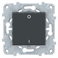 Выключатель 1-клавишный двухполюсный Schneider Electric UNICA NEW, скрытый монтаж, 16А, антрацит